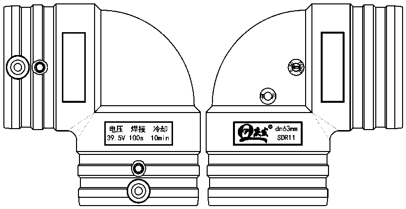 Electrofusion 90° Elbow - technical drawing