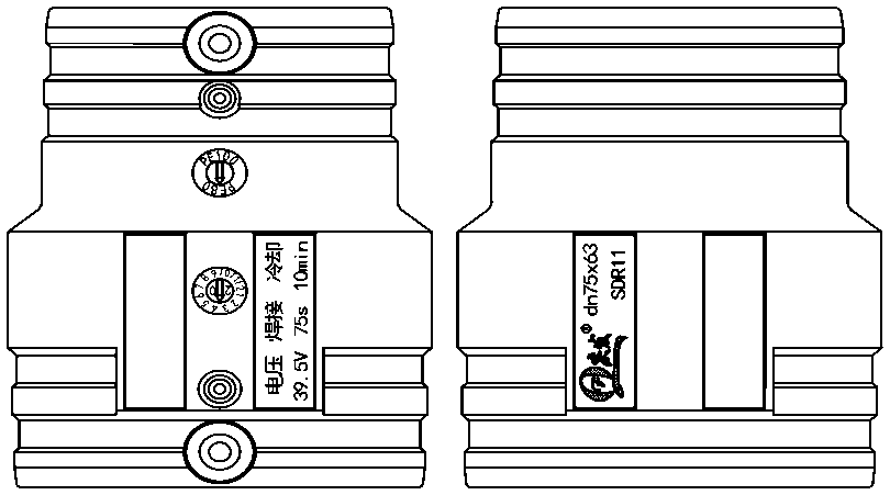 Electrofusion Reducing Coupling - technical drawing